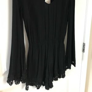 Black long sleeve romper